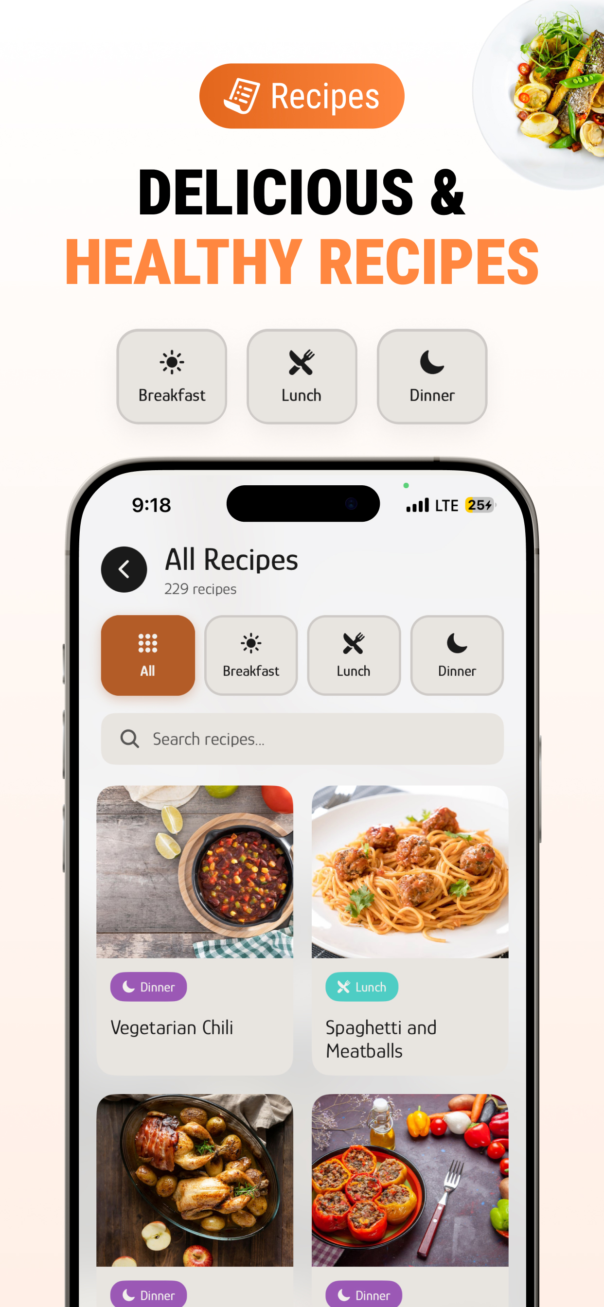 TrainAI nutrition app screenshot